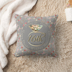 Coussin 16e anniversaire du Mariage Peridot & Silver Throw