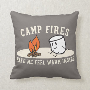 Coussin 16x16 du feu de camp de Marshups "