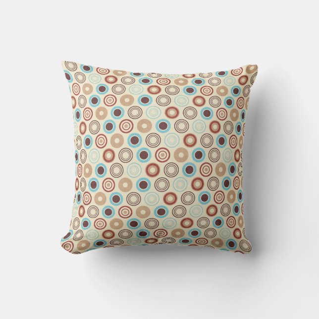 Coussin 16x16 Points bleus et Brown Lancer l'oreiller (Recto)