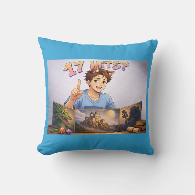 Coussin 17 HITS? Funny RPG Anime T-Shirt | Dungeon Master  (Recto)