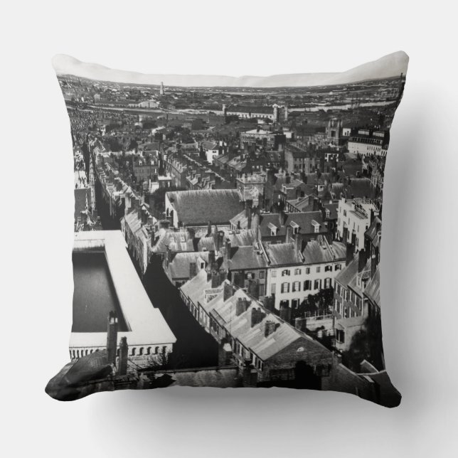Coussin 1859 :  La ville de Boston, le Massachusetts (Recto)