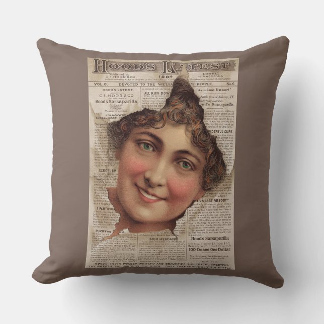 Coussin 1884 Impression de la carte commerciale Poudre de  (Recto)