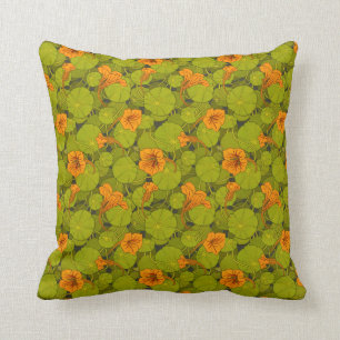 Coussin 1896 impressions florales victoriennes de nasturce
