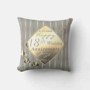 Coussin 18e anniversaire de Mariage Porcelain Jeu d'oeil d