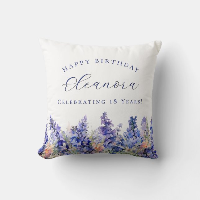 Coussin 18e anniversaire Juillet Fleur de naissance Cadeau (Recto)