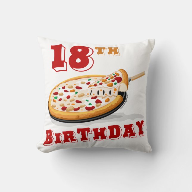Coussin 18ème anniversaire Pizza Party (Recto)