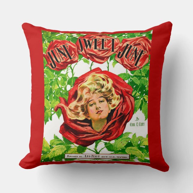 Coussin 1908 Juin Sweet Juin feuille musique couverture im (Recto)