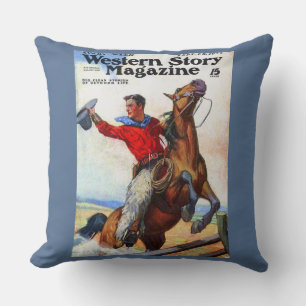 Coussin 1924 La revue Western Story en couverture.