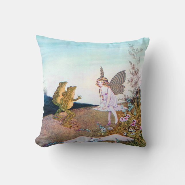 Coussin  1926 Grenouilles et Fée (Recto)