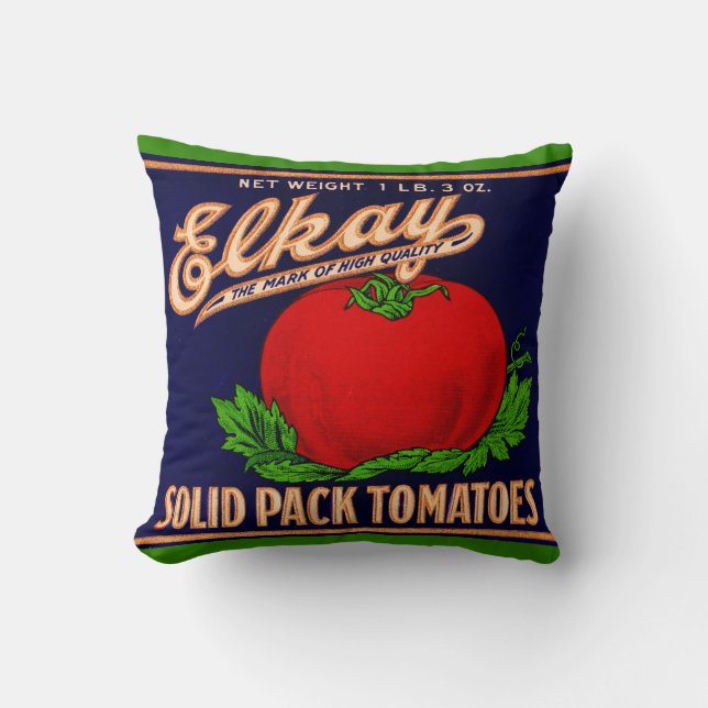 Coussin 1930 Elkay Solid Pack Tomates peut imprimer étique (Recto)