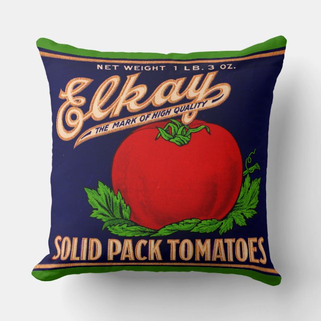 Coussin 1930 Elkay Solid Pack Tomates peut imprimer étique (Recto)