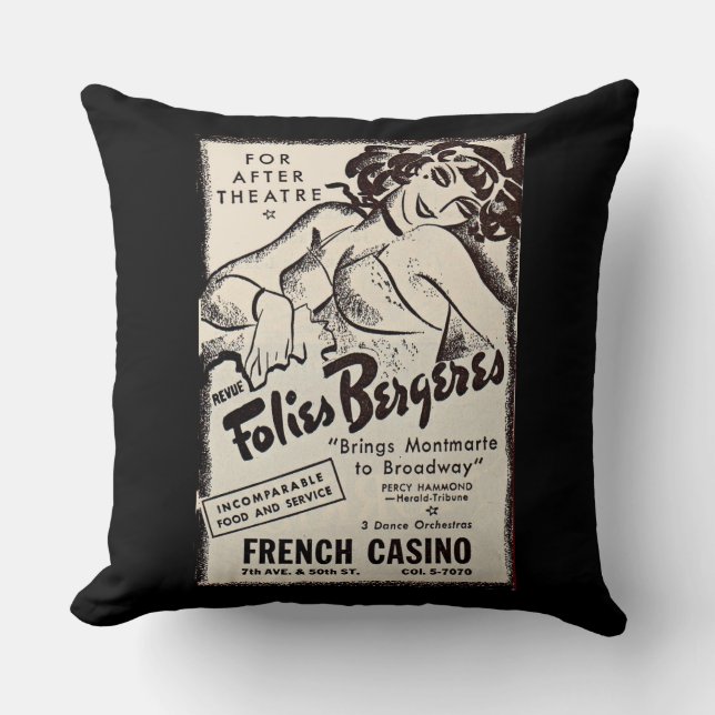 Coussin 1930 Folies Bergere et imprimer (Recto)