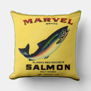 Coussin 1930s Marvel saumon peut étiquette