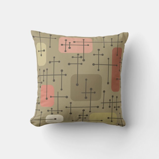 Coussin 1950 Eames Era Art Crosshairs Botanique (Recto)