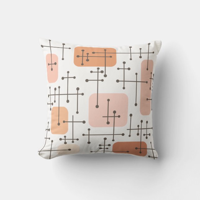 Coussin 1950 Eames Era Art Crosshairs Orange (Recto)