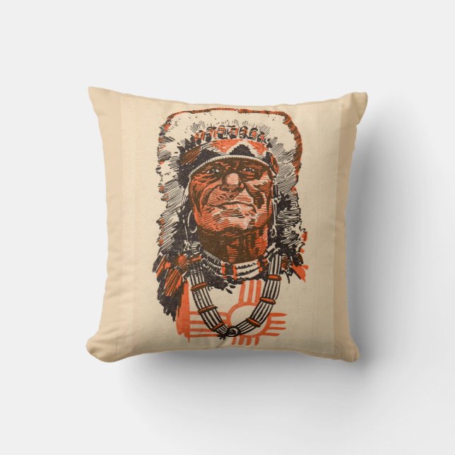Coussin 1955 Chef indien de la bande dessinée Billy the Ki (Recto)