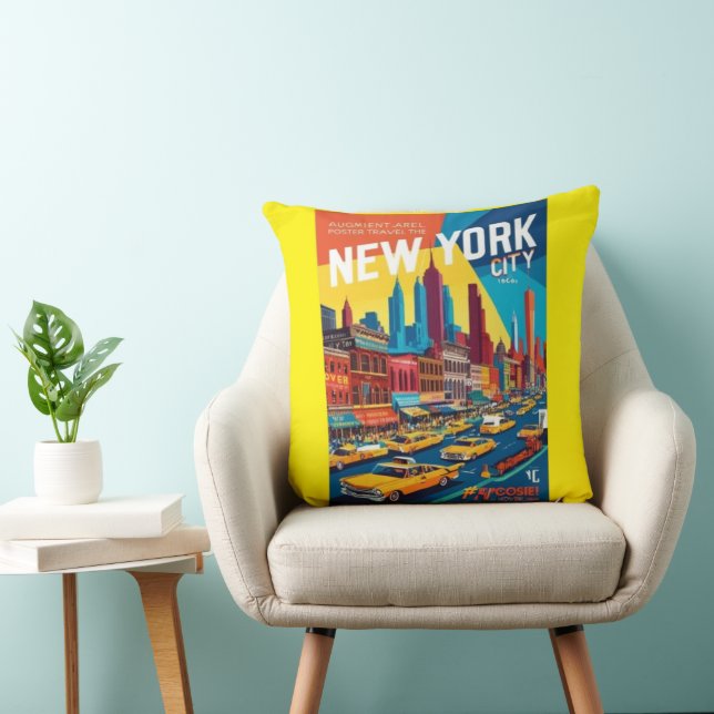 Coussin 1960 New York | Poster de voyage (Chaise)