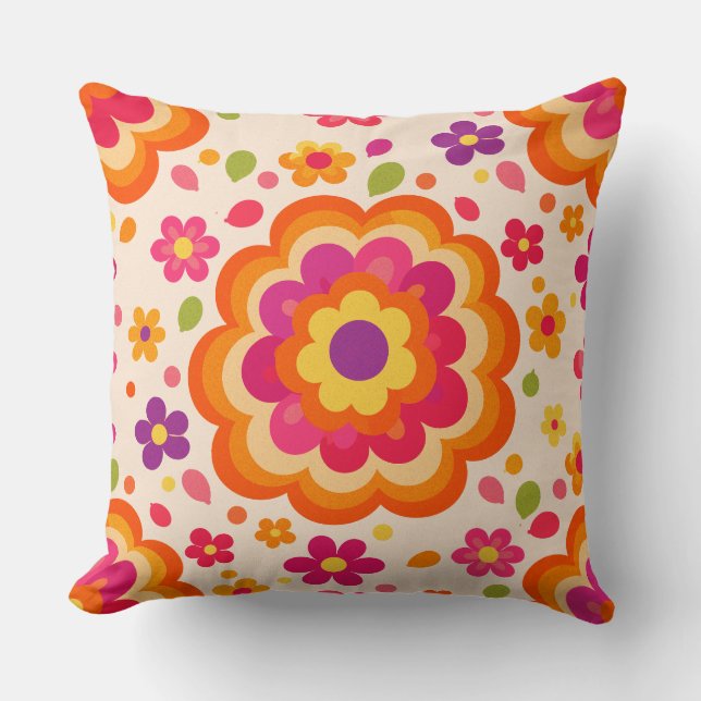 Coussin 1972 retro flowerburst (Recto)