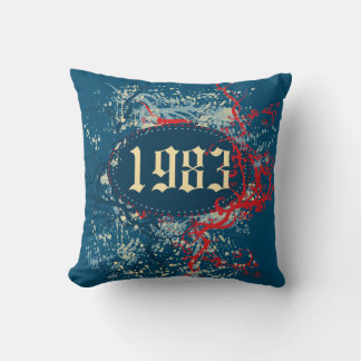 Coussin 1983 Birthday Year or Since 1983 or Made en 1983