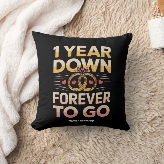 Coussin 1 an déjà, pour toujours 1er anniversaire de maria (Couverture)