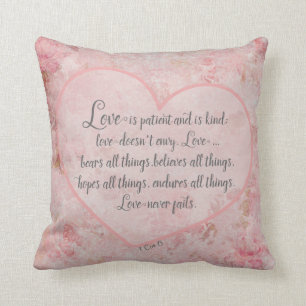 Coussin 1 Cor. 13 - L'amour est patient, gentil, ne jamais