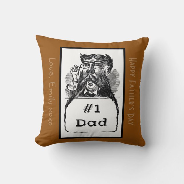 Coussin #1 Dessin Vintage papa (Recto)