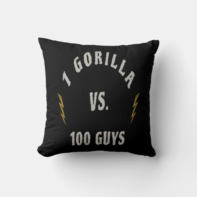 Coussin 1 Gorille contre 100 hommes (Recto)