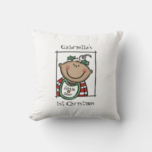Coussin 1er Noël du bébé personnalisé Tonage moyen peau vi