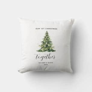Coussin 1er Noël personnalisé Ensemble Couple Cadeau