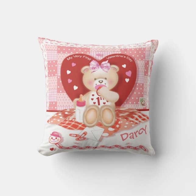 Coussin 1re Saint Valentin Bébée (Recto)
