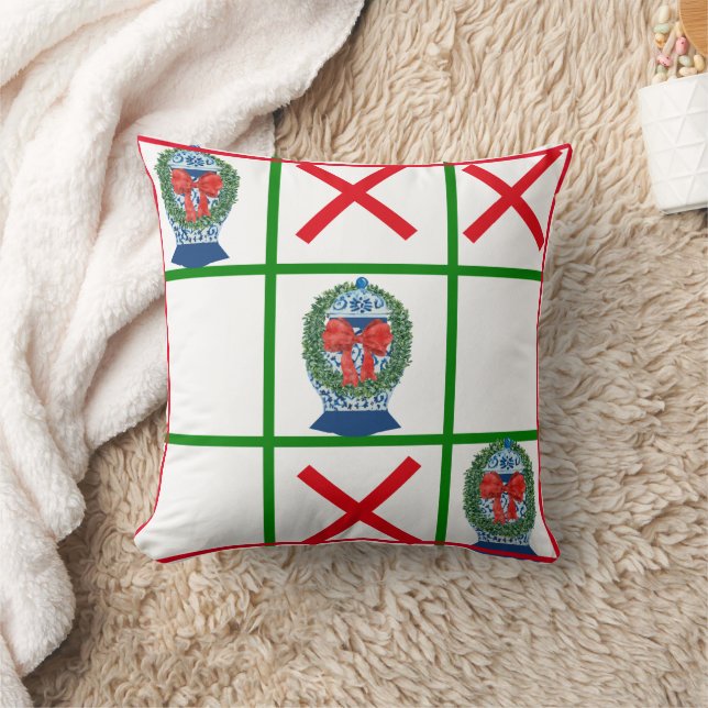 Coussin 2023 Noël Ginger Jars tic tac toe (Couverture)