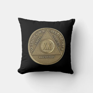 Coussin 20 ans NOM PERSONNALISÉ Sober Anniversaire pièce