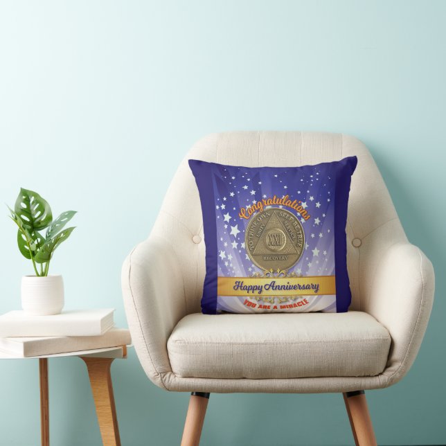 Coussin 21 ans de miracle de jubilé sobre NOM PERSONNALISÉ (Chaise)