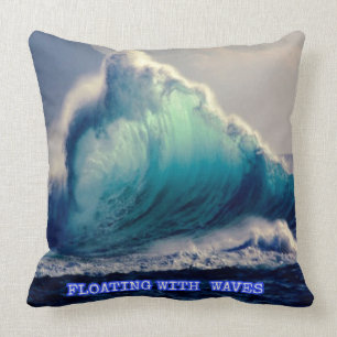 Coussin 21.Bleu des vagues océaniques, les amoureux de l'o