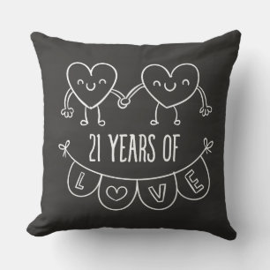 Coussin 21e Anniversary Poison Chalk Hearts