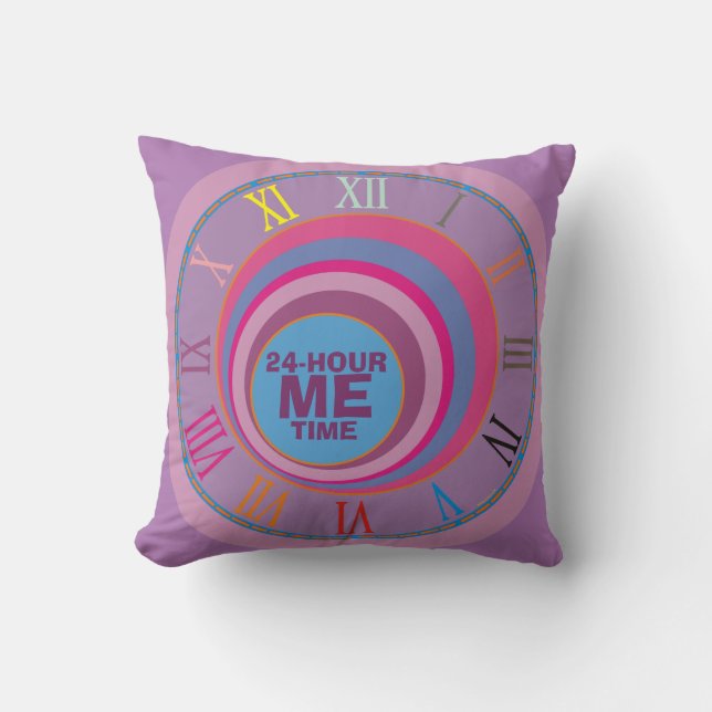 Coussin 24-Hour ME Temps rose violet bleu auto-soins horlo (Recto)