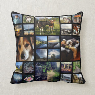 Coussin 24 noirs méga de luxe de collage de photos