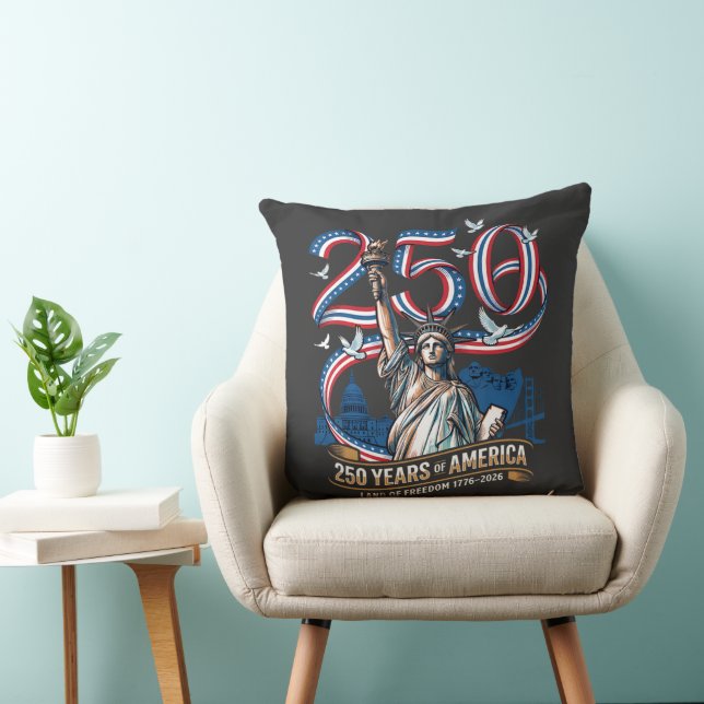 Coussin 250 Ans Anniversaire Amérique 1776 2026 (Chaise)