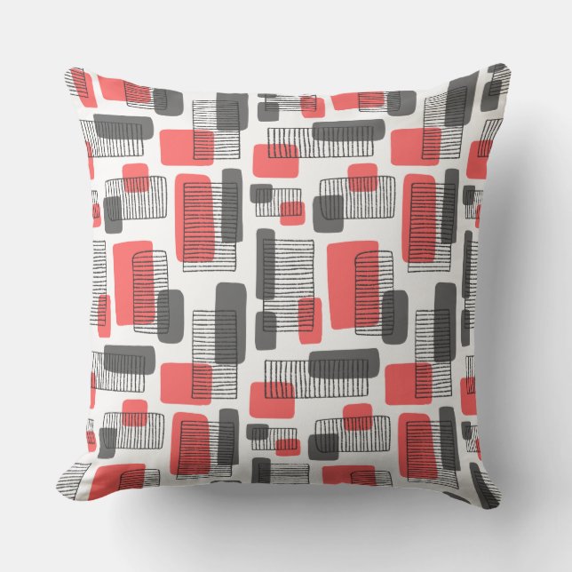 Coussin 251215 - Rose Tropical et Gris (Recto)