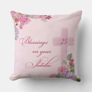 Coussin 25e anniversaire de la vie religieuse Nonne cathol