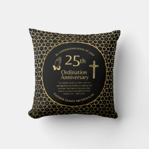 Coussin 25e anniversaire de l'Ordination personnalisée Prê