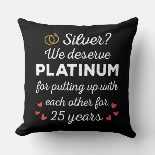 Coussin 25e anniversaire du Mariage I - Couple drôle d'arg