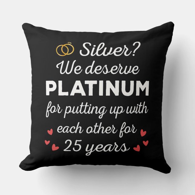 Coussin 25e anniversaire du Mariage I - Couple drôle d'arg (Recto)