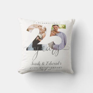 Coussin 25e anniversaire du Mariage moderne 2 photo