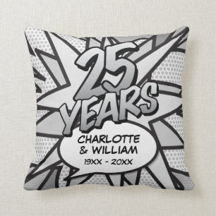 Coussin 25e Mariage d'argent Comic Book