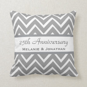 Coussin 25ème Chevrons B22 d'argent d'anniversaire de