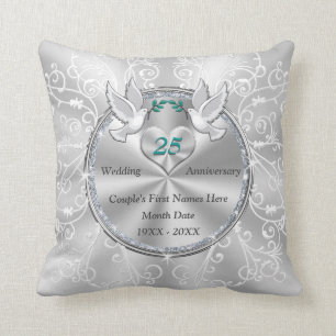Coussin 25ème Idées de cadeau d'anniversaire de mariage