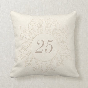 Coussin 25èmes cadeaux personnalisés d'anniversaire ou