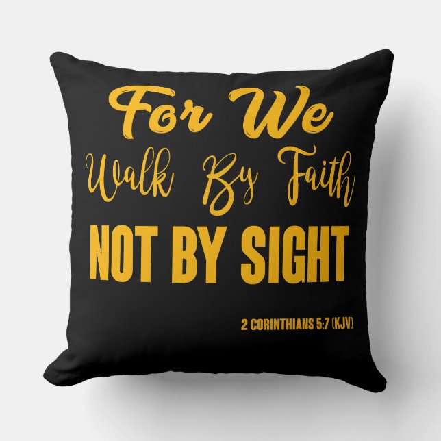 Coussin 2 Corinthiens 5:7 Bible Verse Citation KJV (Recto)