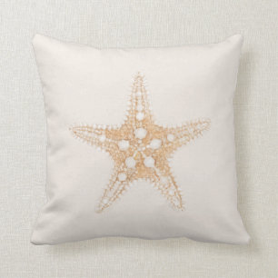 Coussin 2 en 1 Estarfish sur crème beige pastel et marine